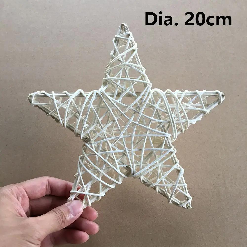 Indonesian Vine Woven Wreaths White Rattan Woven Star Christmas Decoration DIY Handicraft Home Ornaments Wedding Party Supplies