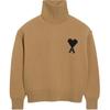 Ami Paris Ami De Coeur Turtleneck Logo Intarsia Knit Jumper UKS839018288