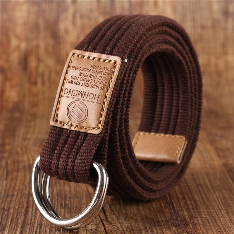 Korean-Style19Color Double Ring Canvas Belt Casual Pants Canvas Belt Trendy Double RingDYouth Pants Belt with