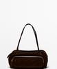 MASSIMO DUTTI Medium Split Suede Leather Bowling Bag
