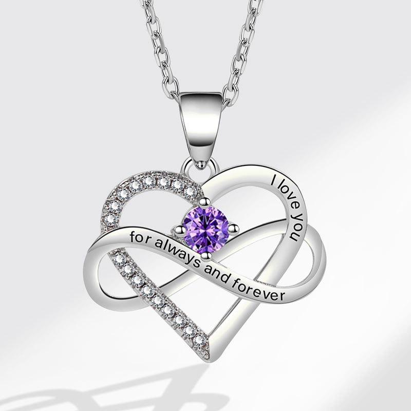 Fashionable Zircon Heart Large 8 I Love You Letter Necklace Women's Versatile Jewelry