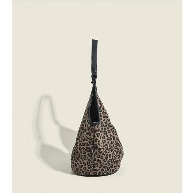 Fashion Tote Bags Women's Shoulder Bags New Leopard Print Canvas Bag Niche Leisure Versatile High Capacity Trend Crossbody Bags
