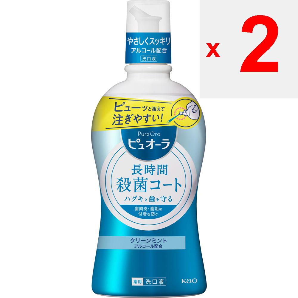 KAO Puora Medizinisches Mundwasser Clean Mint 420 ml (Quasi-Droge) Vorbeugung von Mundgeruch - Halten Sie nach dem täglichen Zähneputzen eine angemessene Menge