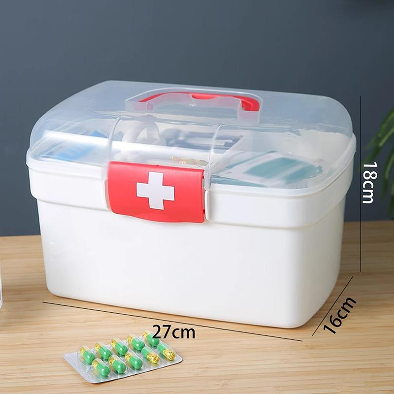Portable Medicine Storage Box Large Capacity Medicine Kit Family Hand First Aid Chest Simple Travel Emergency Box