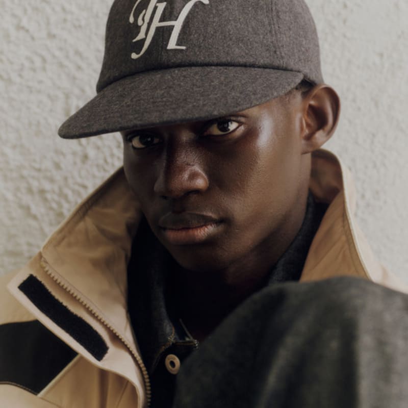 TRAFFIC HARMONY WOOL BLEND TH APPLIQUE LOGO DEEP-FIT 6-PANEL cap_GRAY