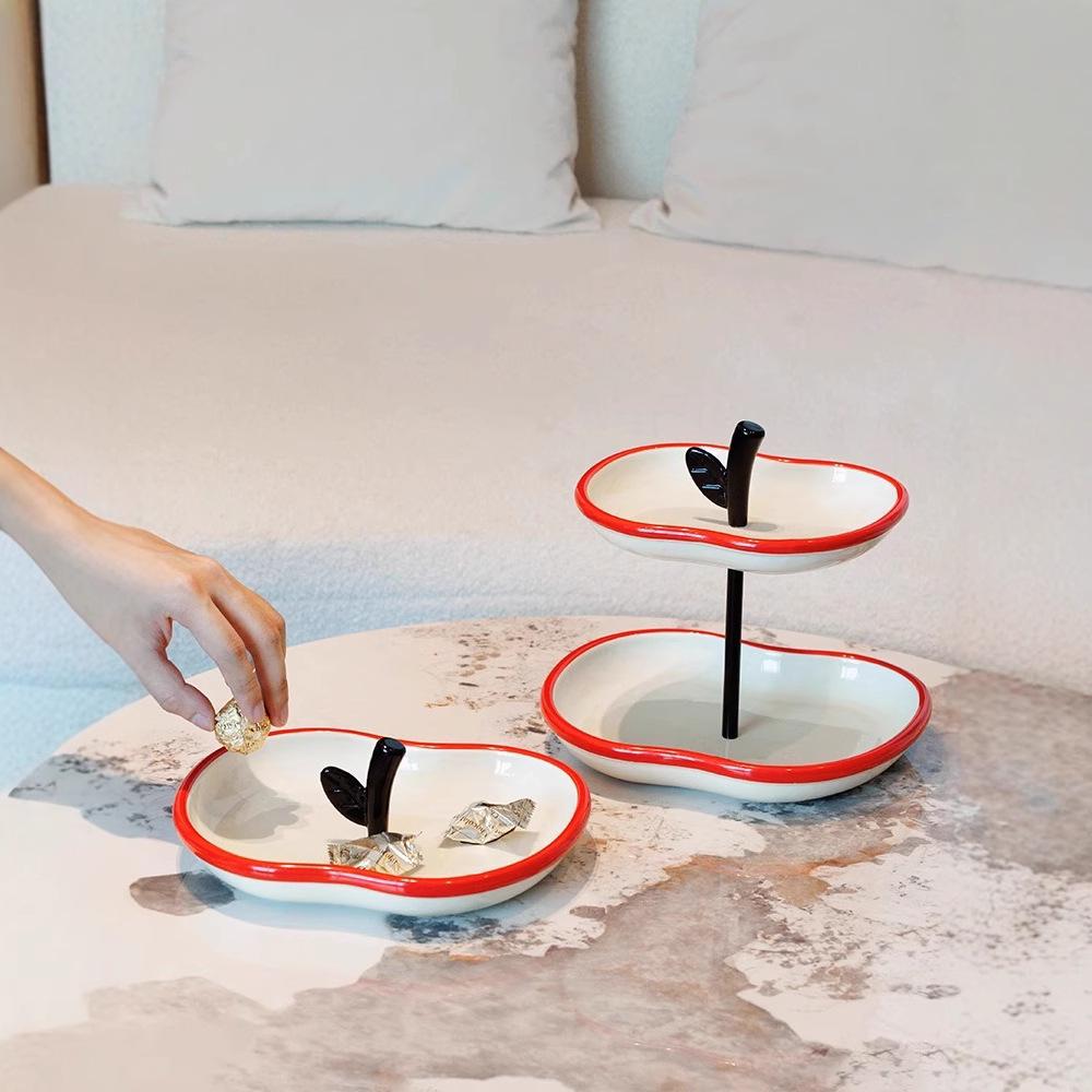 High-Value Ceramic Fruit Skewer Display: Multi-Layer Snack and Candy Plate for Living Room or Front Desk