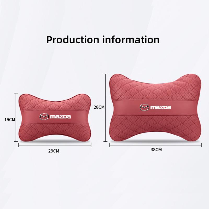 Nappa Leather Car Headrest Neck Pillow Waist Cushioning For Mazda 2 6 3 CX5 CX80 CX70 CX90 MX30 CX60 CX50 CX30 BT50 e-TPV CX3