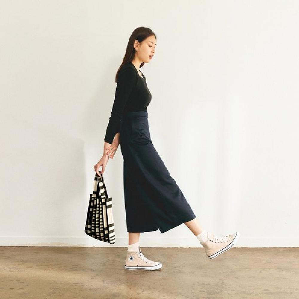 Pleatsmama Tote Bag Black Grid