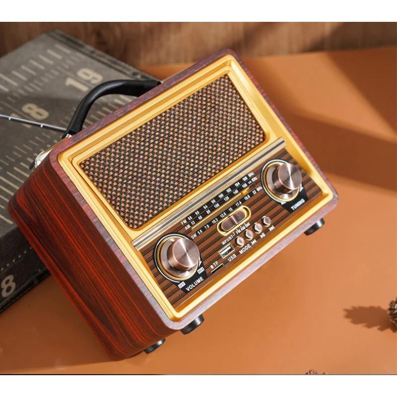 

Дерев яний Стерео Бездротовий Bluetooth Динамік HIFI Стерео MP3 Плеєр Радіоприймач Перезаряджуваний FM/AM/SW ПІДТРИМУЄ USB/SD/TF золотий