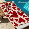 Romantisches Creme Rot Herz Schnelltrocknendes Badetuch Mikrofaser Strandtuch Leichtgewicht Schwimmen Camping Yoga Strand Out