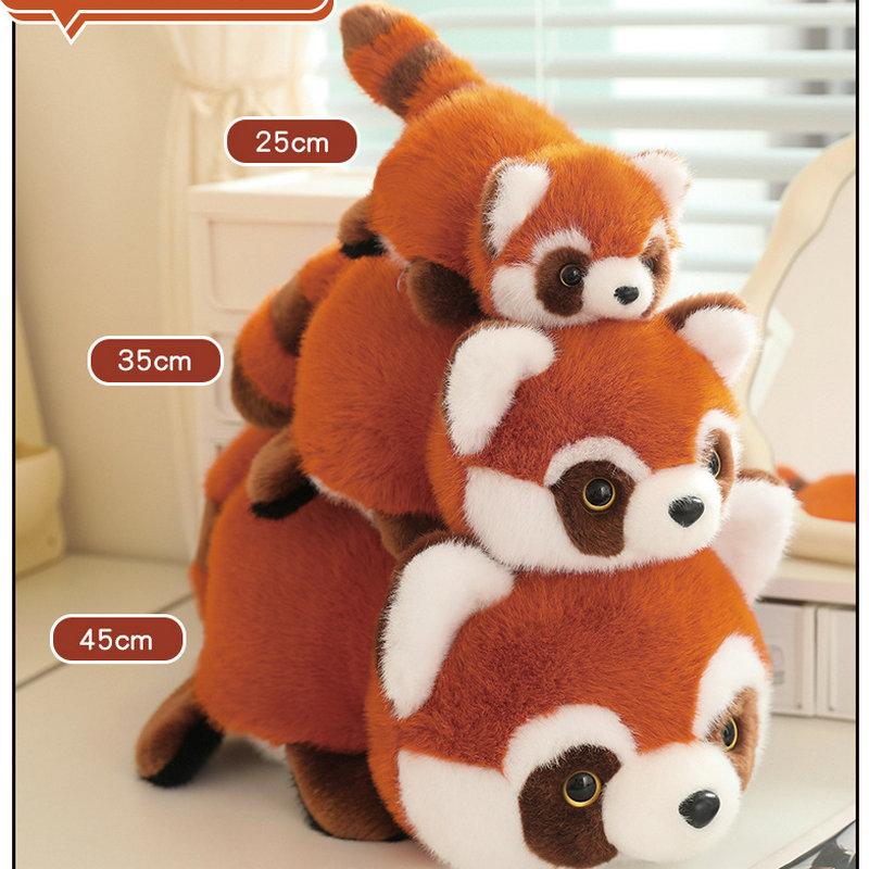 Creative Plush Panda Turn to Red Panda Plush Toys Raccoon Kawaii Flip Animal Pillow Dolls Stuffed Toy Birthday Gift 25/35/45CM