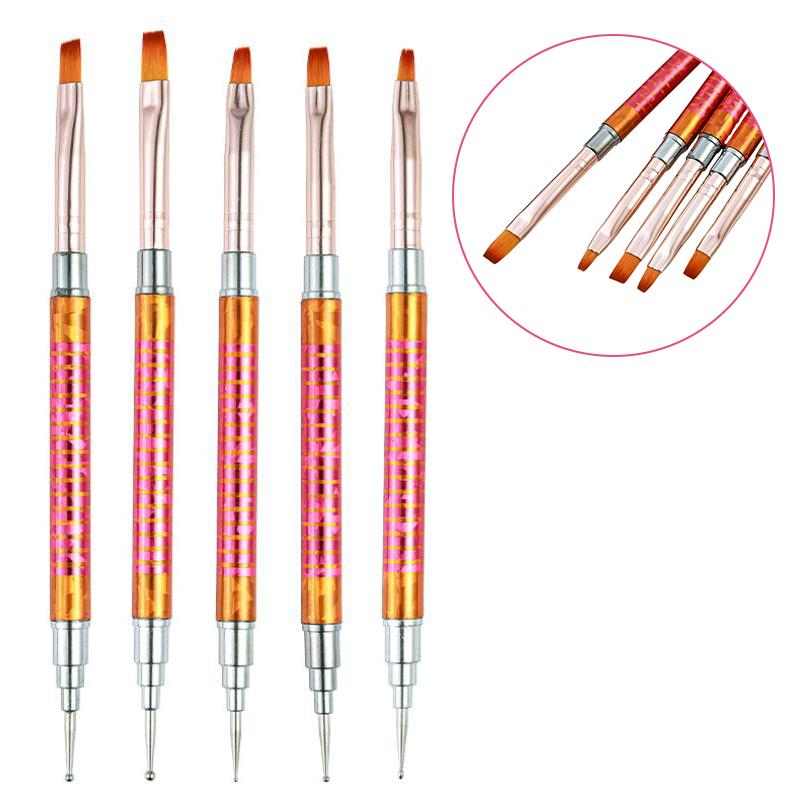 5Pcs Nails Art Dotting Pen Nails Brushes For Nails Art Accessories Tools Kits Nail Supplies For Professionals Manicure Set