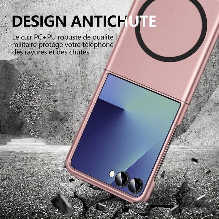 Custodia per Samsung Galaxy Z Flip 8, Protezione Anti-Graffio con Anello Magnetico - Rosa