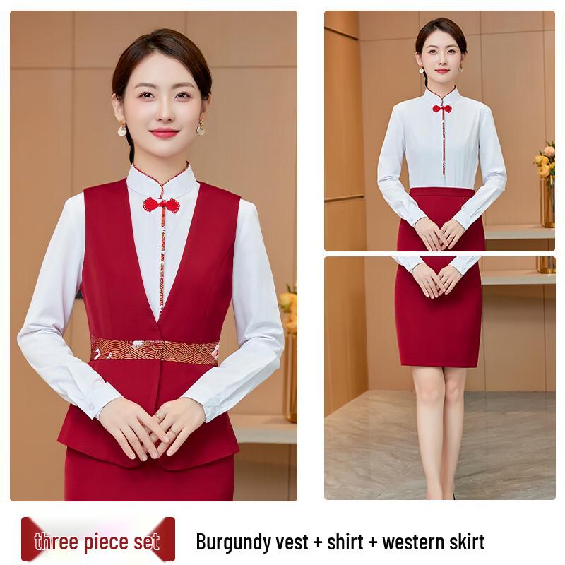 Neues Damen-Weste-Uniform-Set im chinesischen Stil