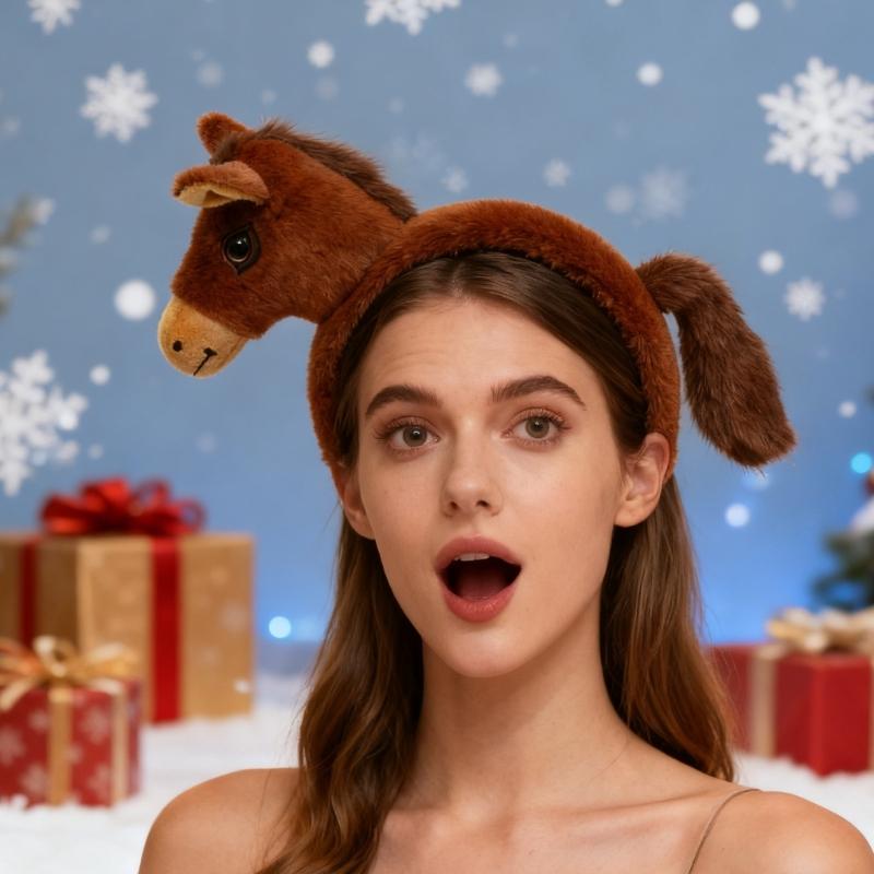 Plush Horse Doll Headbands With NonSlip Grip For Role Play And Halloween Activities
