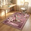 Elegant Theme Soft Crystal Velvet Rug Custom Name & Text Print Non Slip Floor Rug for Bedroom Living Room