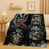 Coperta di Flanella Retro Kiss Rock Heavy Metal Band Gene Simmons, Coperta Morbida Ultra Peluche per Casa Camera da Letto Letto Divano Ufficio