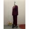 Bürodame Blazer Mantel Hosen Set Damen Einreiher Langarm Mäntel Slim Bleistifthosen