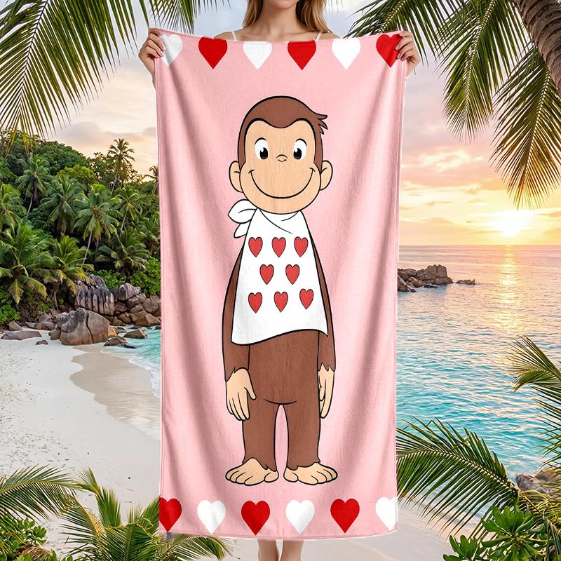 Curious George Fashion Beach Towel: Ideal for Summer Adventures Soft, absorbent and quick drying suitable for swimming and bathing
