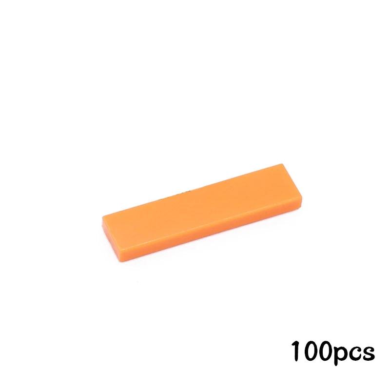 Non-Toxic 100Pcs Diy Building Blocks Thin Figure Bricks Smooth 1X4 Dots Educational Creative Toys For Children Size Compatible With 2431
