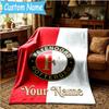 Custom Name Feyenoord Football Blanket Flannel Blanket for Camping, Hiking, Garden Parties, Picnic Essentials,gift for family and friend