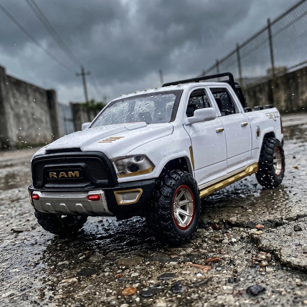 1:32 Dodge Ram TRX Off Road Modifizierter Pickup Truck Legierungsmetall Druckguss Modellauto Schreibtisch Display Sammlerstück Ornament Feiertagsspielzeug