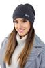 Leonora Women' Wool Cap with Rhinestones, Graphite Color