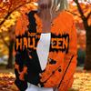 Women's Long Sleeve Knit Cardigan with Halloween Print Button Front