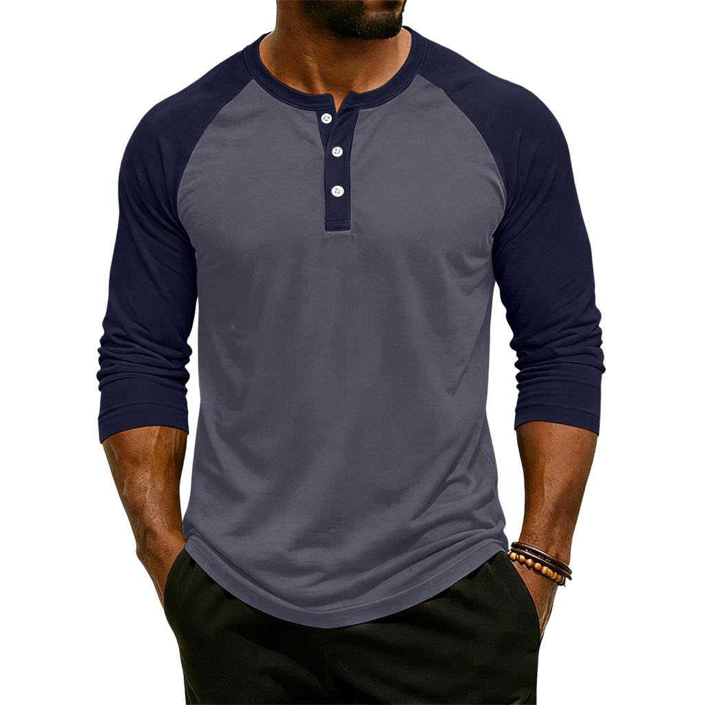 Men's Raglan Sleeve Three-quarter Sleeve Top