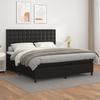 Exclusive House - Bed Slatted Base with Mattress Black 180x200 Cm Faux Leather