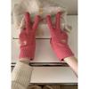 Women's Wool Gloves In Autumn and Winter Korean Cute Bear Embroidery Knitted Touch Screen Student Warm Riding Gloves Windproof