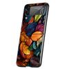 Colorful Leaves Hard PC Phone Case For Samsung Galaxy Z Flip 5 4 3 Black Cover For Galaxy Z Flip 6 Foldable Shockproof Case Capa