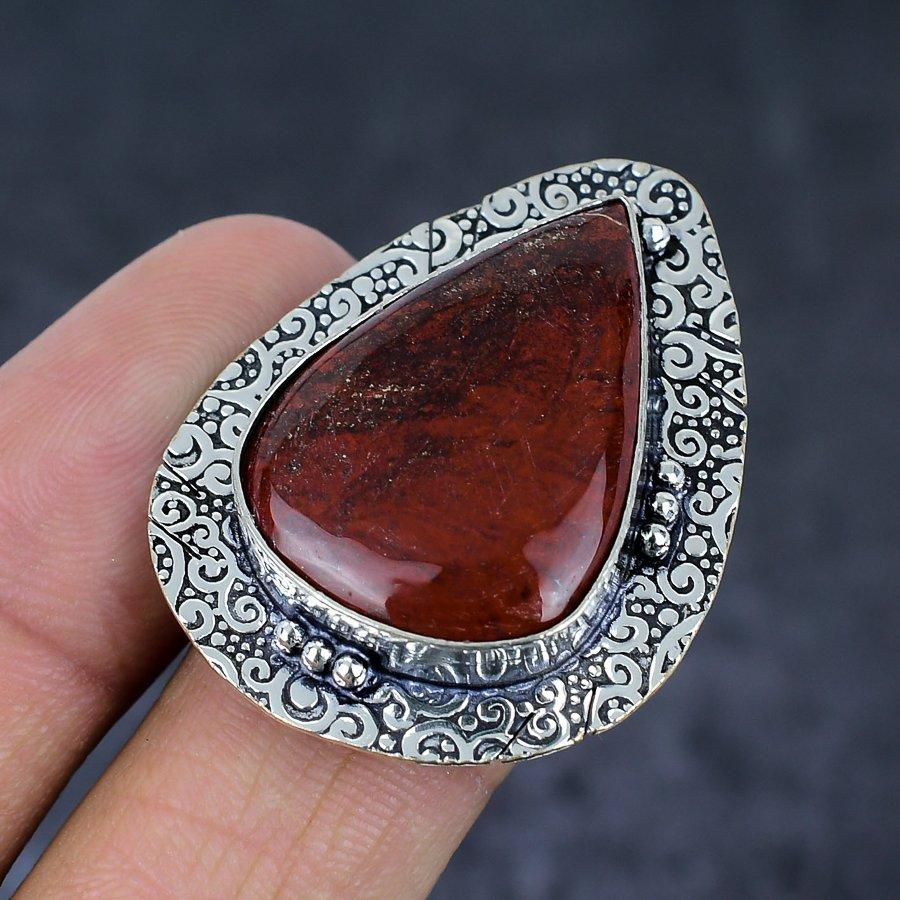 Red River Jasper Gemstone 925 Sterling Silver Jewelry Ring Size 9