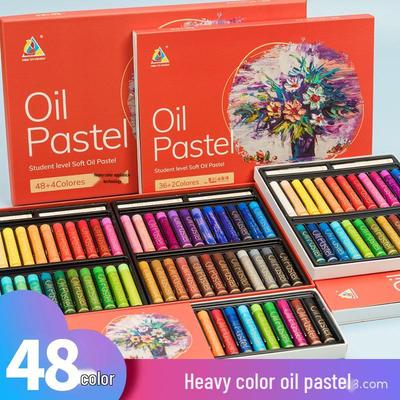 Professional Heavy Oil Pastels & Brushes: 12/24/36/48 Colors for Art & School Projects