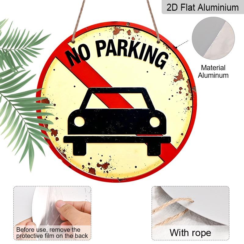 2D Flat, Retro-style, High-end Round Aluminum Wall Decoration, Available in Various Sizes. No Parking Allowed. Suitable for Indoor and Outdoor