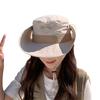 New letter color matching sun hat men's and women's sun protection breathable bucket hat versatile outdoor western cowboy mountaineering hat
