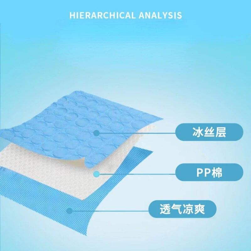 Solide Haustier Eisunterlage Hund Katze Unterlage Kühlmatte Atmungsaktiv Waschbar Leicht zu Reinigen Stoff Sommerbett Haustierzubehör Zubehör
