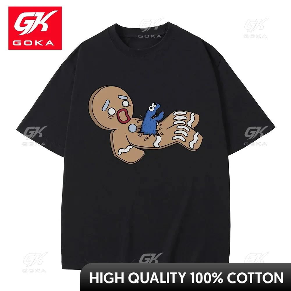 Alien Nom Nom Graphic Print Tshirt Unisex Women Fashion Oversized Streetwear Male Casual Pure Cotton T Shirts Unisex Vintage Tees