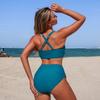Criss Cross Women Two Piece Swimsuit High Waist Bathing Suit V Wire Beach Wear Halter Swimwear
