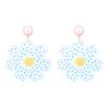 Fashion fresh and sweet polka dots exaggerated flower imitation pearl stud earrings French gentle and elegant travel exquisite woman