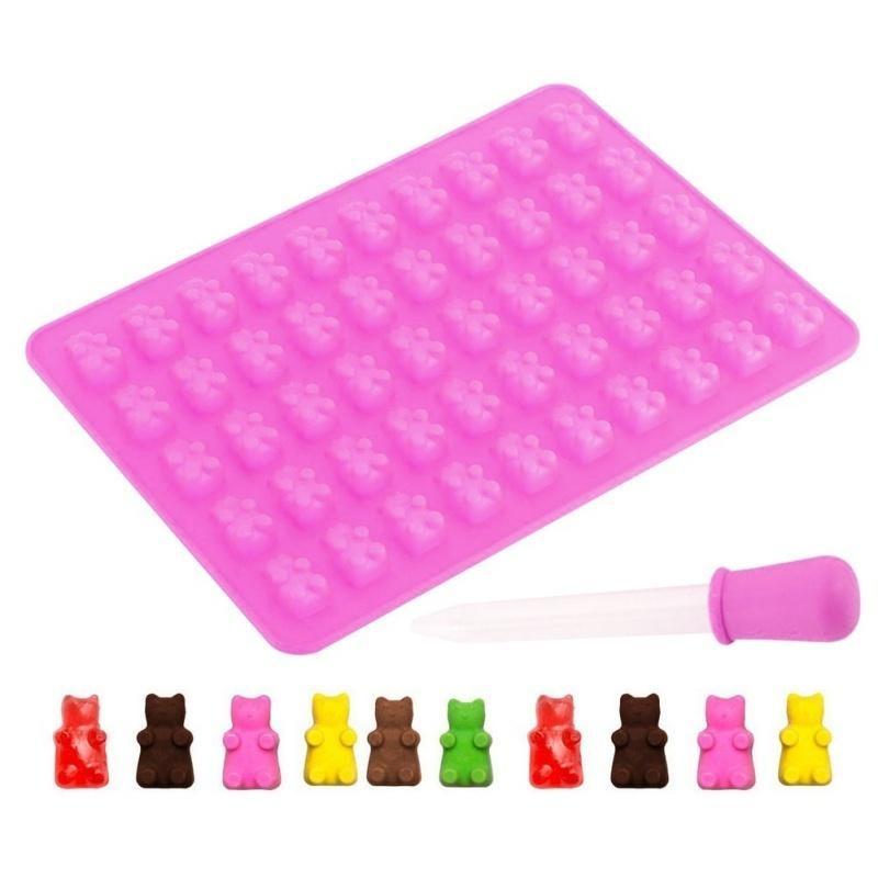 50 Cavità Stampo Orso Gommoso Novità Silicone Cioccolato Caramella Ghiaccio Nuovo Vassoio