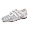 Woven Hollow Mary Jane Sandals Women's 2025 Summer New Mesh Breathable Velcro Shallow Mouth One Pedal Single Shoes