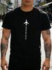 Unisex Blue Tee Plane Follow Your Dreams Letter Print Short Sleeve Loose Casual Summer Basic Top For Adult Male Daily Street Wear