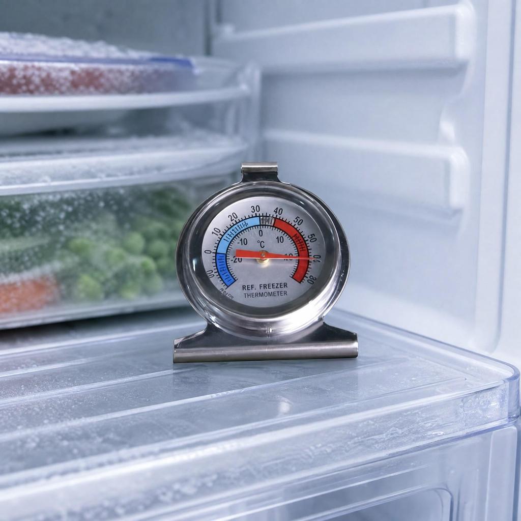 Cold Room Thermometer Stainless Steel Refrigerator with Base Compact