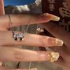Elegant Heart-Shaped Bow Necklace, Zircon Pendant, Simple Women's Jewelry