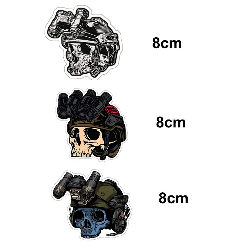 3 Pcs/Set Skeleton Soldier Tactical Stickers Cartoon Military Decals Laptop Refrigerator Skateboarding Car Waterproof Pegatinas