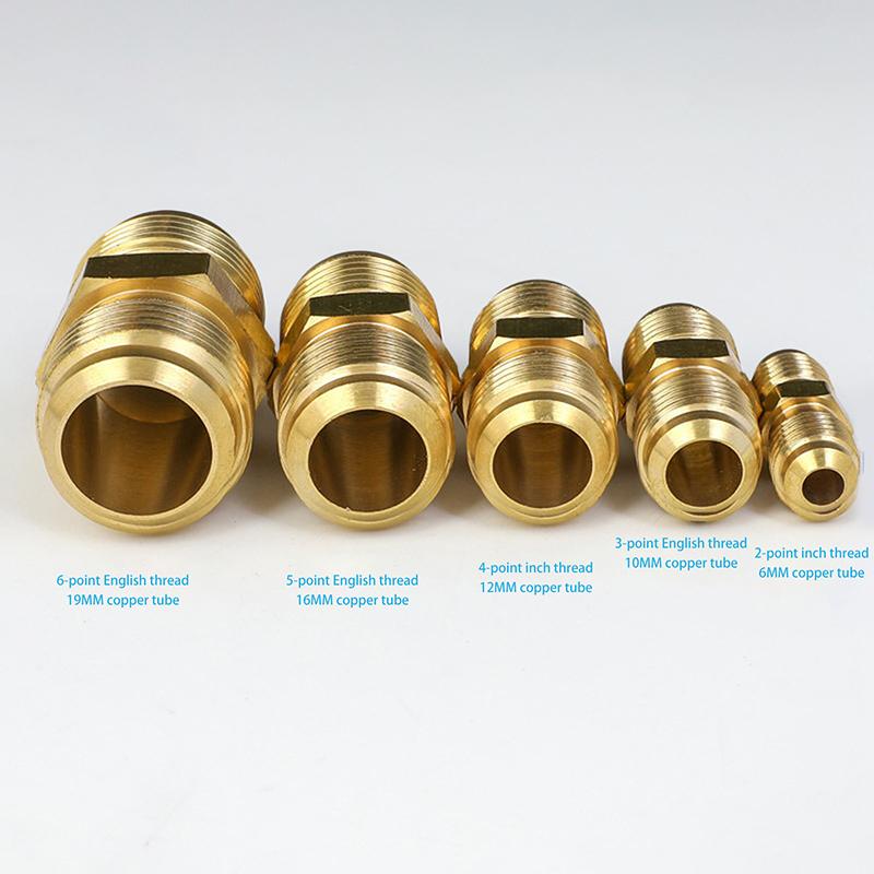 Equal Reducer Nipple Flare Tube OD 1/4" 5/16" 3/8" 1/2" 5/8" 3/4" 7/8" SAE-Standard Brass Pipe Fitting Connector Air Coniditoner