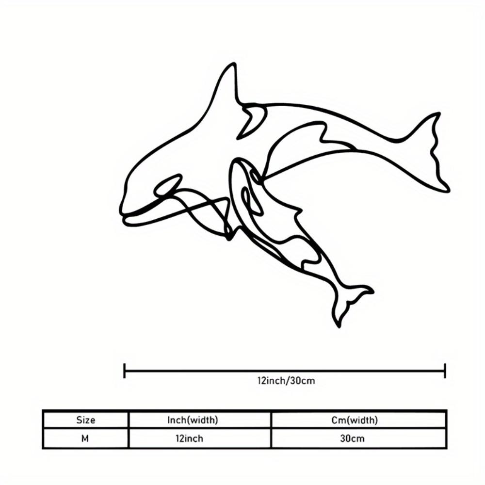 

1pc Metal Orca Whale Wall Art Retro Minimalist Decor for Bathroom Bedroom Living Room Marine Sign Ocean Theme Gift Animal Lover Plaque 30cm/12inch