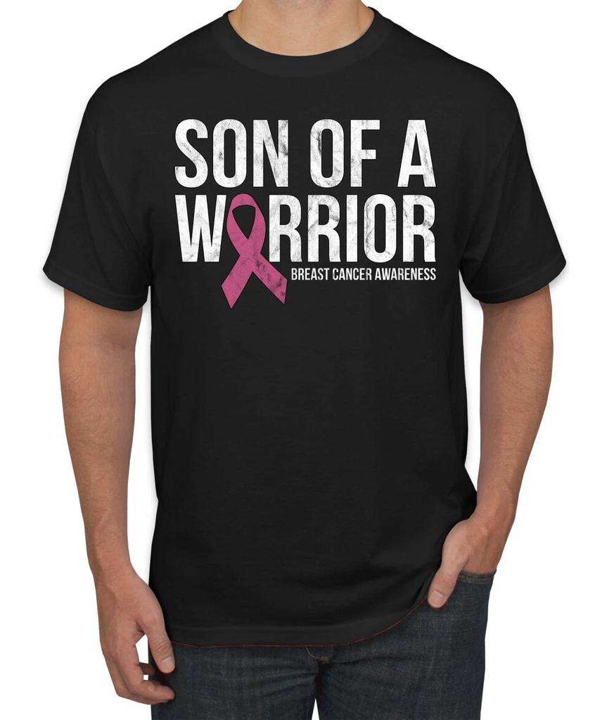 Son of A Warrior Breast Cancer Ribbon Men T- Shirt
