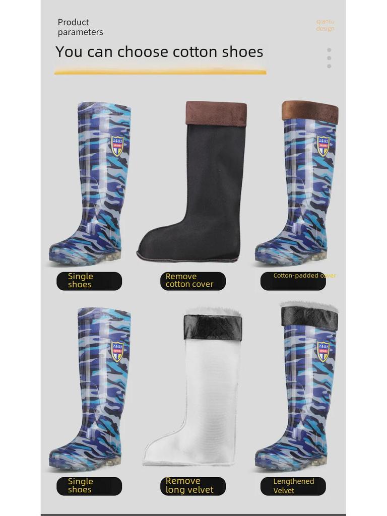 Herr 45 cm Extra Höga Vattentäta & Oljebeständiga Arbetskängor med Extra Tjock Sula över Knäet